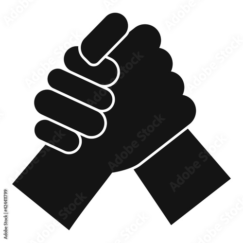 Sport arm wrestling icon, simple style