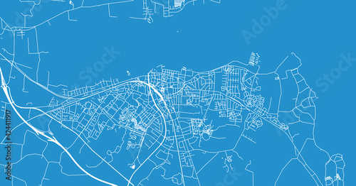 Urban vector city map of Holbaek, Denmark