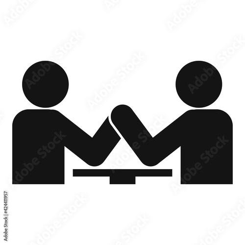 Arm wrestling coach icon, simple style