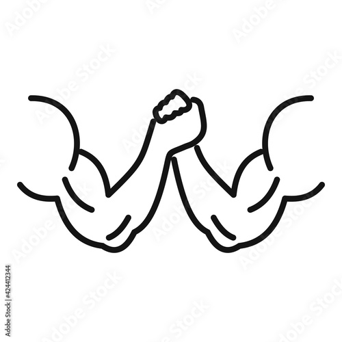 Strong arm wrestling icon, outline style