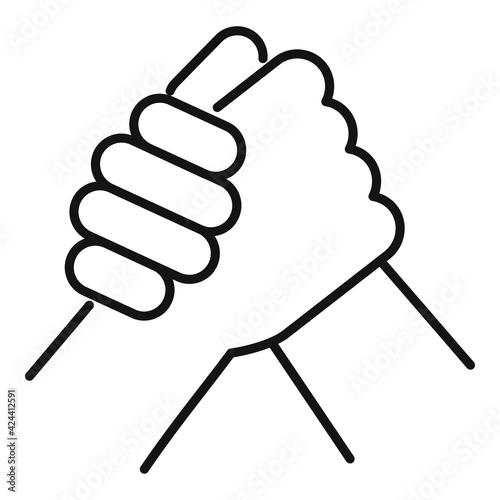 Sport arm wrestling icon, outline style