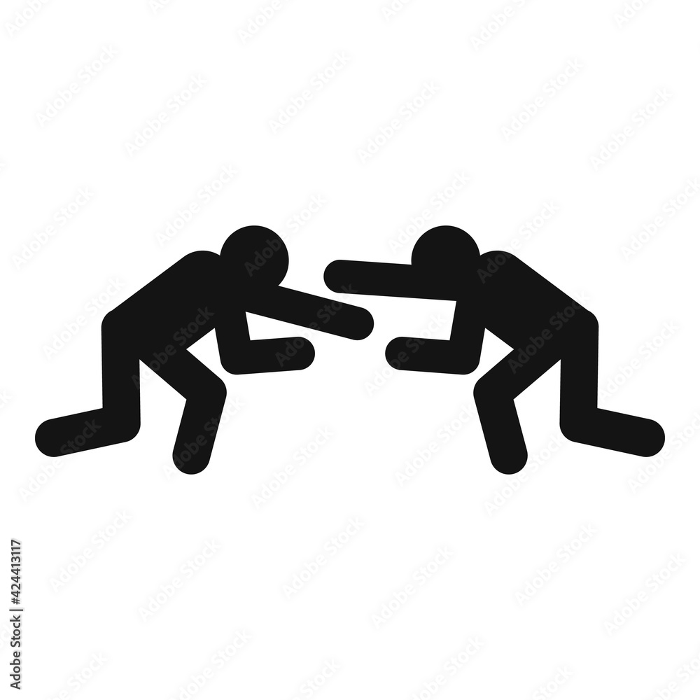 Greco-roman wrestling fight icon, simple style Greco-roman wrestling fight icon, simple style