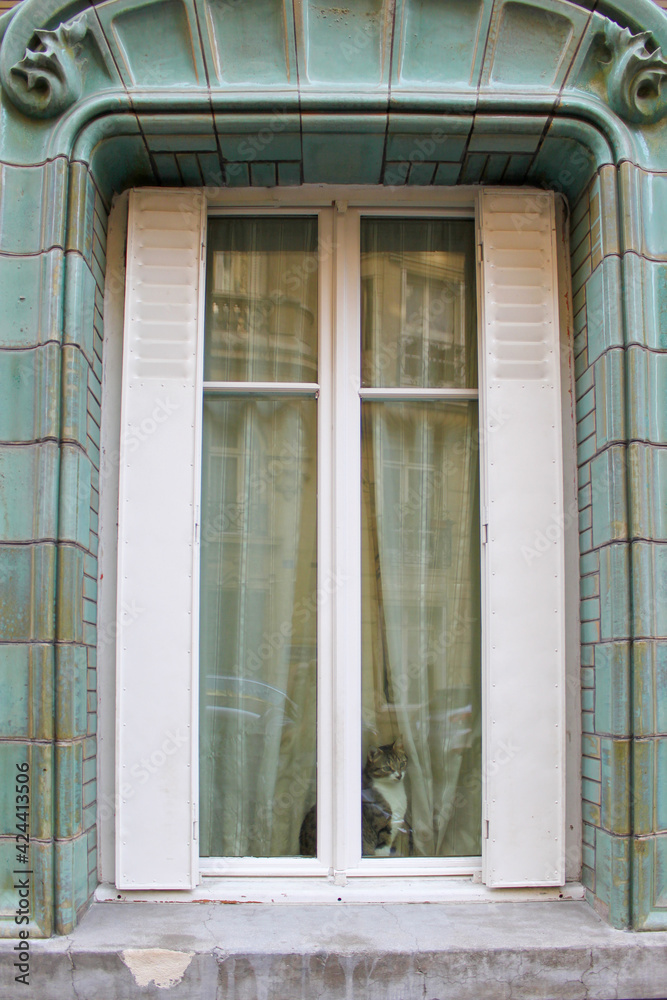 Fenêtre d’immeuble art nouveau à Paris Fenêtre d’immeuble art nouveau à Paris