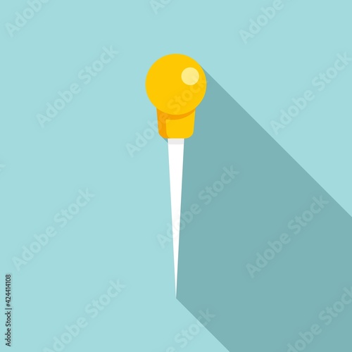 Carpenter needle icon, flat style