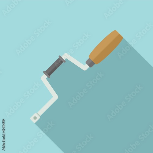 Carpenter brace icon, flat style