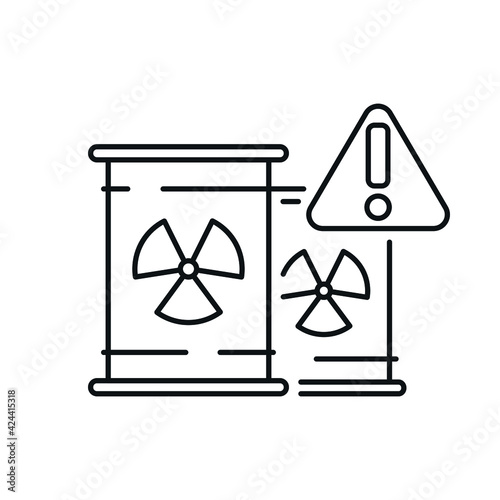 Nuclear waste linear icon. Chemical hazard. Health care. Thin line customizable illustration. Contour symbol. Vector isolated outline drawing. Editable stroke