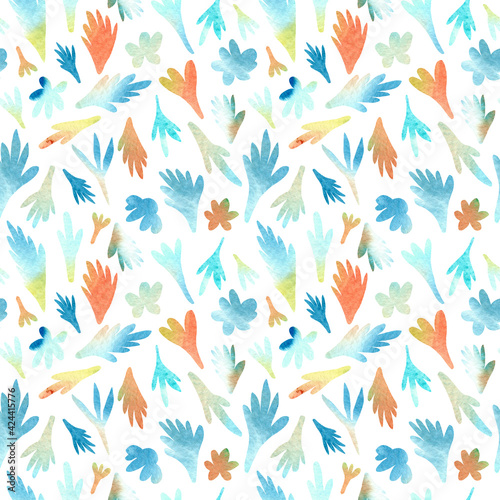  Floral seamless pattern. Illustration for fabric und textile design, wallpaper, wrapping, surface design, decoration.