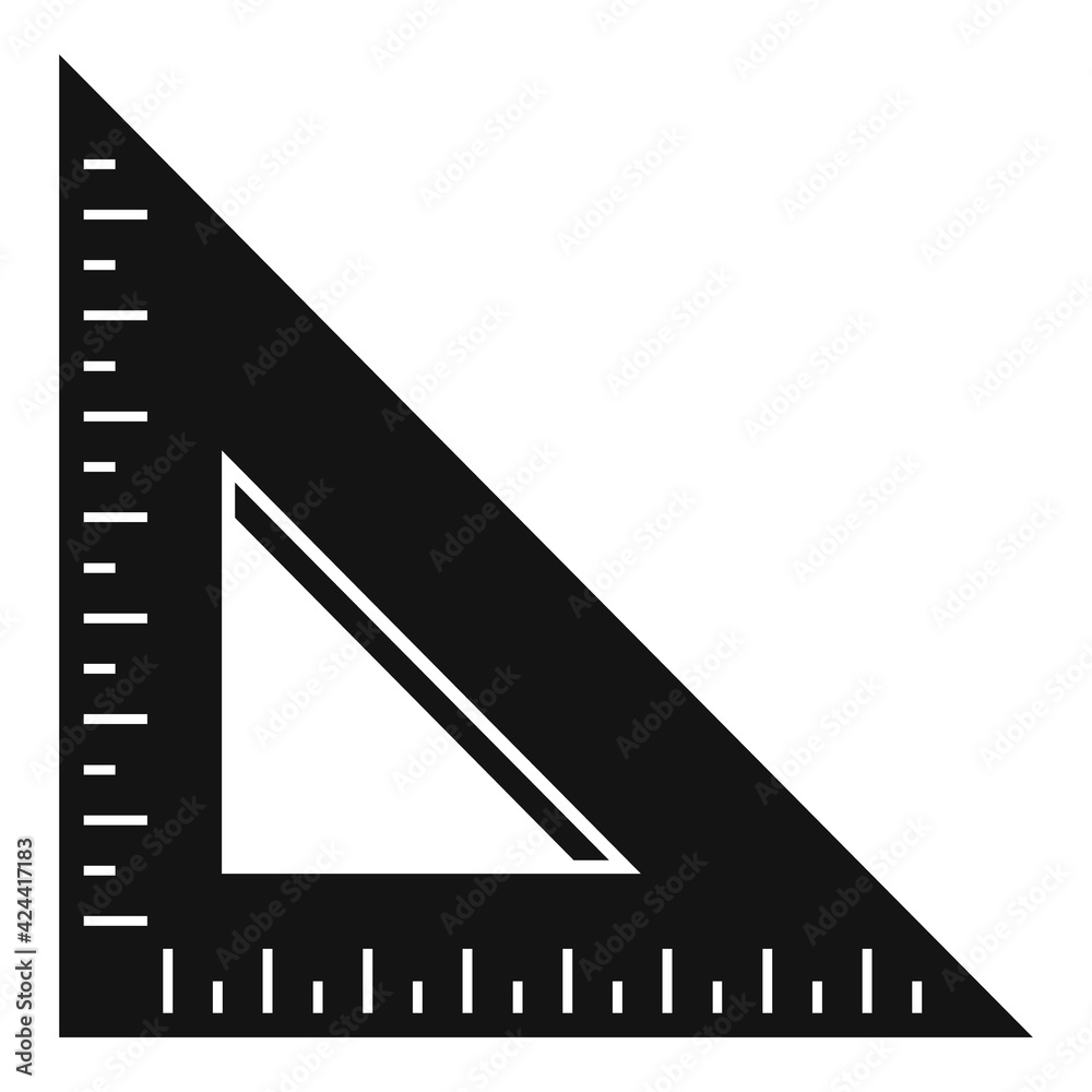 Angle ruler icon, simple style