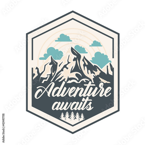 camping patch mountains