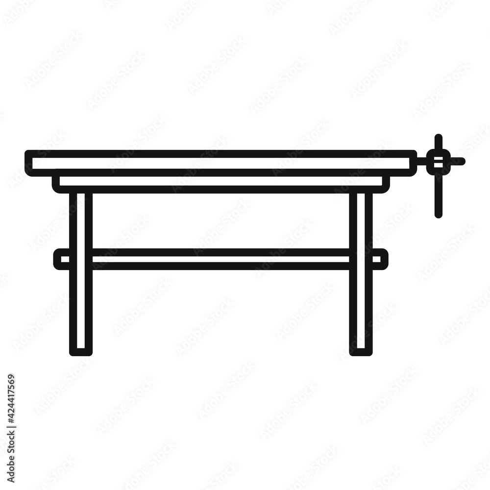 Carpenter work table icon, outline style Carpenter work table icon, outline style
