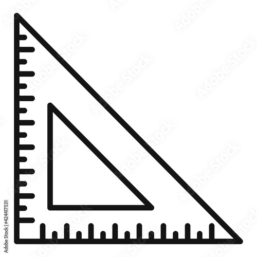 Angle ruler icon, outline style