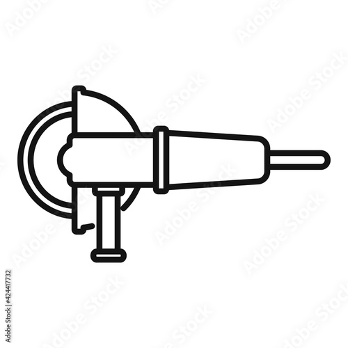 Carpenter angle grinder icon, outline style