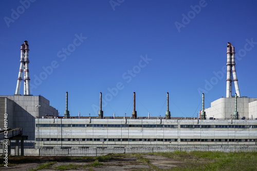 Visaginas, Lithuania, May 23, 2020. Ignalina Nuclear Power Plant near the city of Visaginas, Lithuania, The power plant has been closed since 31 December, 2009.  photo