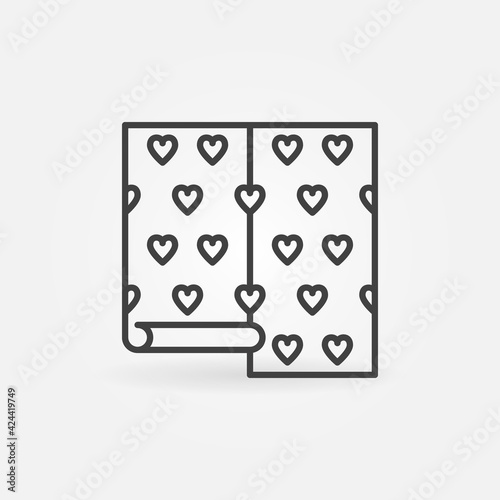 Wallpaper Roll with Heart Pattern vector concept line icon