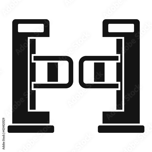 Turnstile barrier icon, simple style