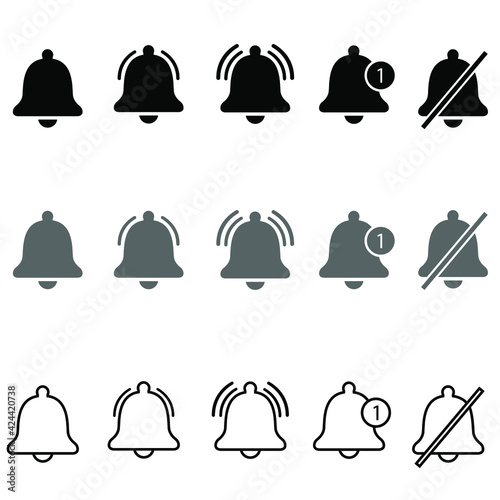 Bell icon vector set. Notification illustration sign collection. alarm symbol. buzzer logo.
