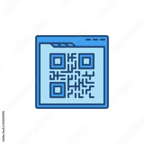 QR Code and Web Browser vector concept colored icon