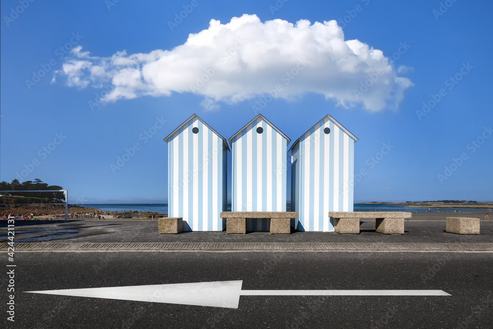 Cabanes de plage à Saint Pol de Leon