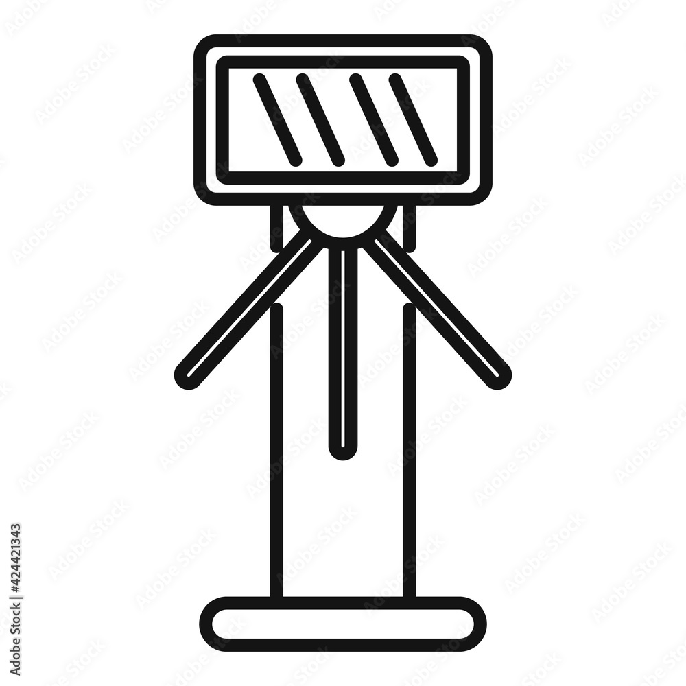 Tripod turnstile icon, outline style Tripod turnstile icon, outline style