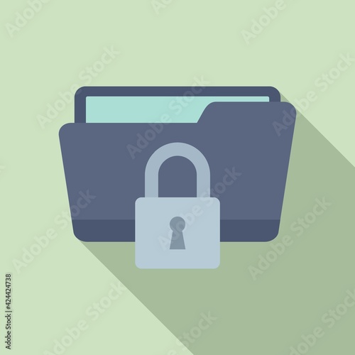 Locked remote folder icon, flat style