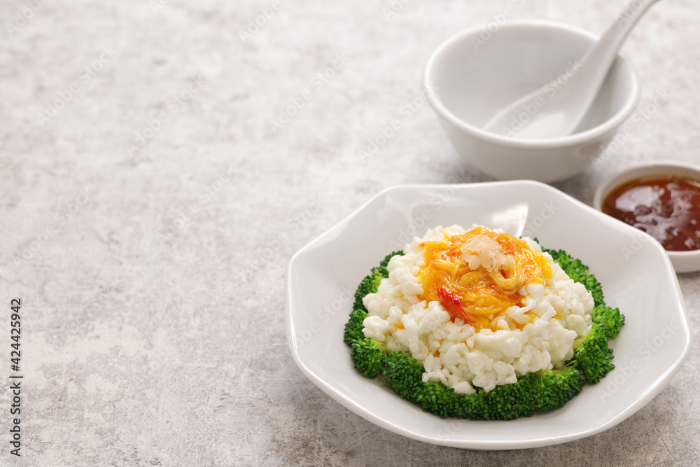 sai pang xie, chinese imitated crab dish made with eggs sai pang xie, chinese imitated crab dish made with eggs