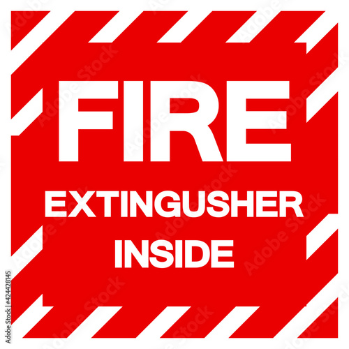 Fire Extinguisher Inside Symbol Sign, Vector Illustration, Isolate On White Background Label. EPS10