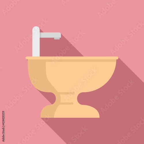 Bathroom bidet icon, flat style