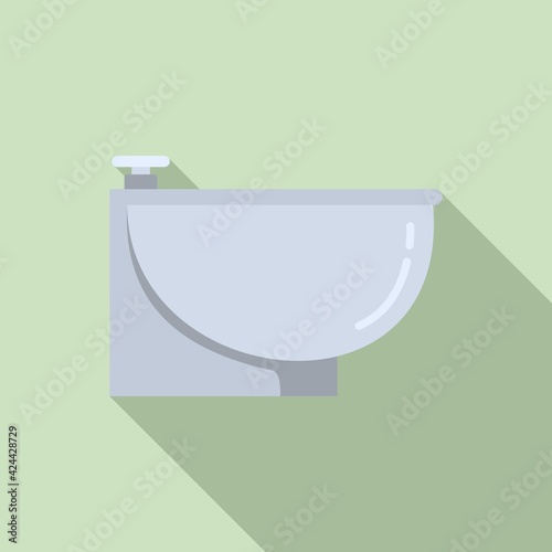 Cleaning bidet icon, flat style