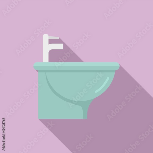 Bowl bidet icon, flat style