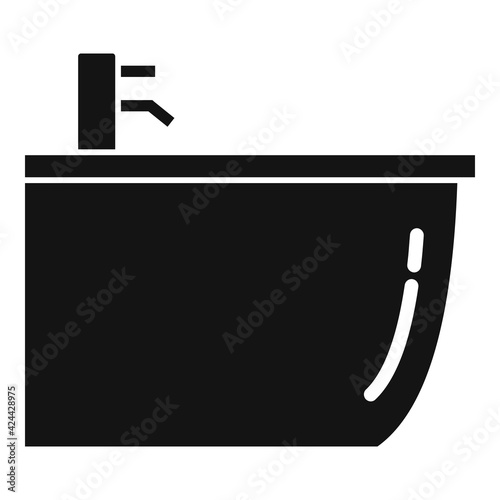 Ceramic bidet icon, simple style