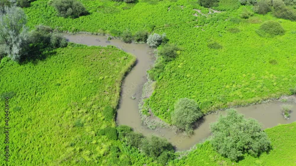 Aerial view of the Sutla (Sotla) River, a border of Croatia and Slovenia Aerial view of the Sutla (Sotla) River, a border of Croatia and Slovenia