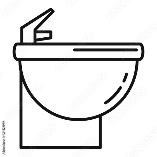 Shower bidet icon, outline style