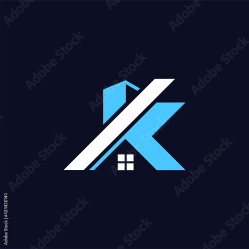 Letter K Building Logo, Home Logo, Letter K HUmmer Logo, Veector Design photo