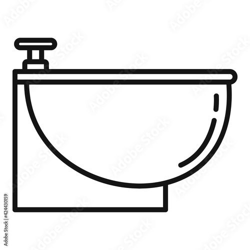 Bowl bidet icon, outline style