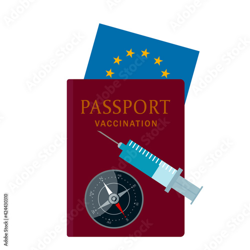the concept of international immunization against covid-19. vaccination passport for travel and travel around the world.