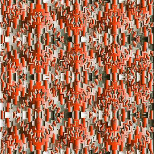 Patterns with black-and-red-and-white gradient. Abstract metallic background. 