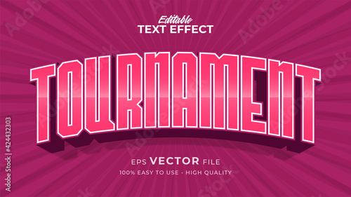 Editable text style effect - Pink tournament text style theme