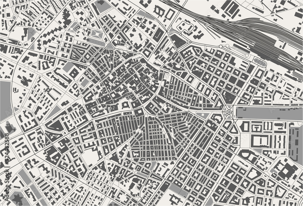map of the city of Foggia, Italy