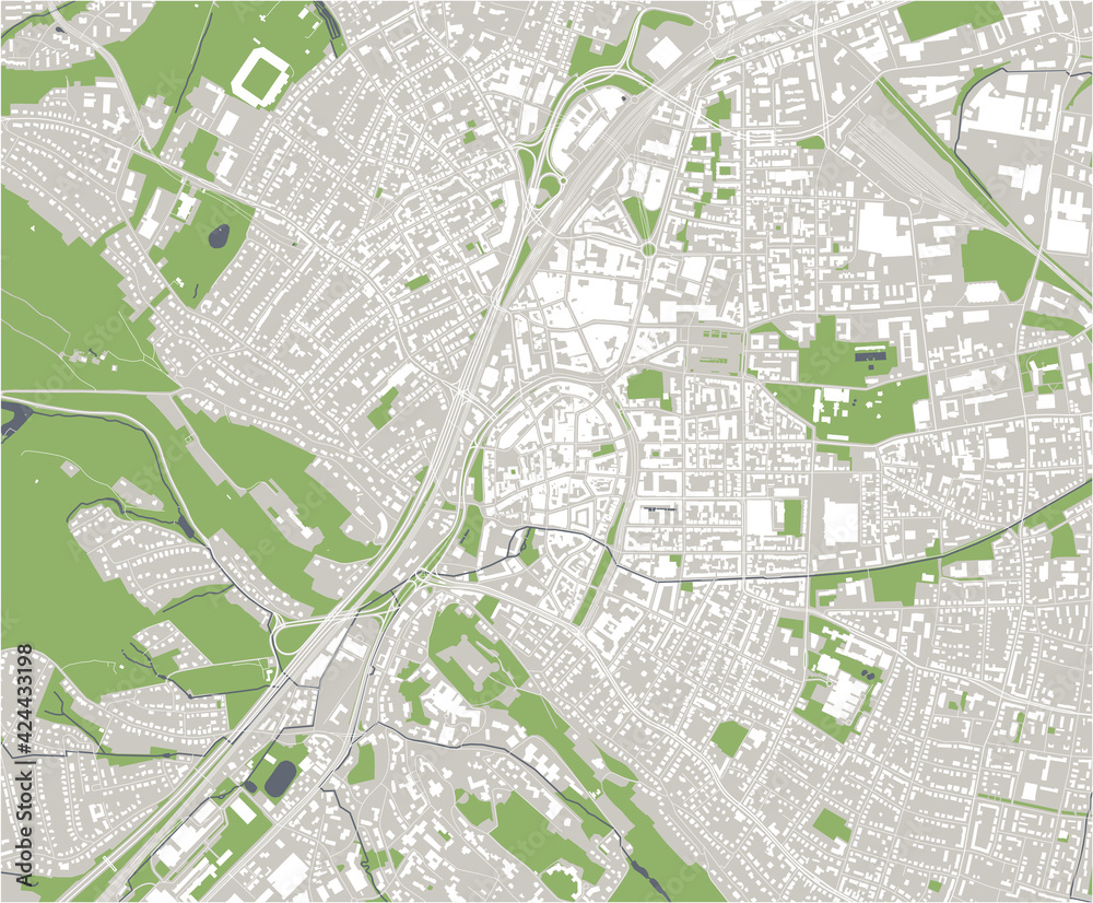 map of the city of Bielefeld, Germany