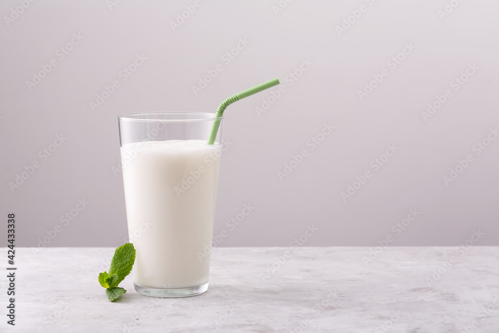 Lassi is a popular traditional dahi, yogurt based cold drink in India. Image with copy space Lassi is a popular traditional dahi, yogurt based cold drink in India. Image with copy space