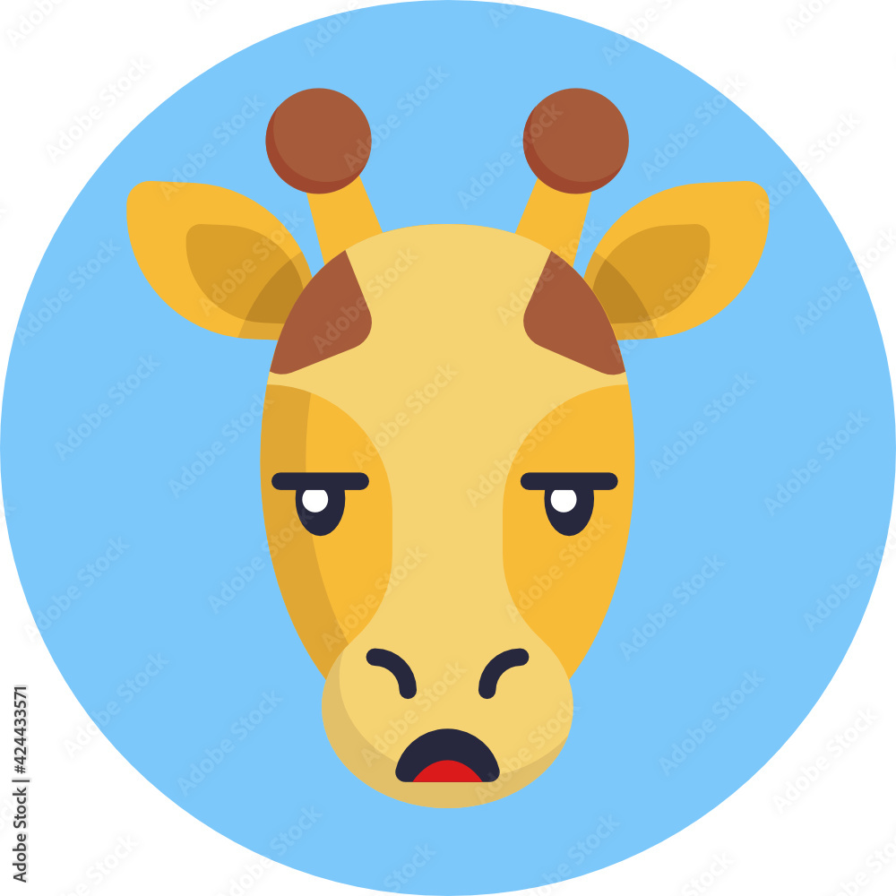 Giraffe Emoji Icon. Vector Illustration. Giraffe Emoji Icon. Vector Illustration.