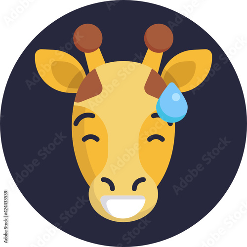 Giraffe Emoji Icon. Vector Illustration. photo