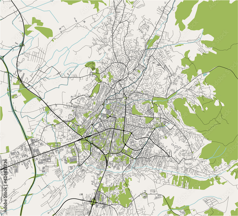 map of the city of Pristina, Kosovo Stock Vector Adobe Stock