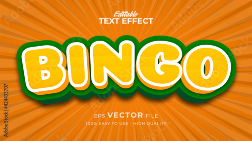 Editable text style effect - Bingo game text style theme