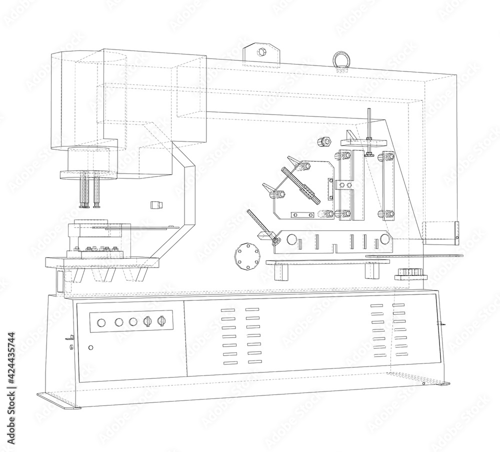 Metalworking CNC machine. Vector