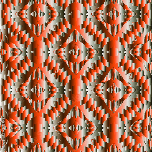 Patterns with black-and-red-and-white gradient. Abstract metallic background. 
