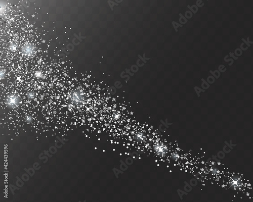 Abstract falling glitter confetti on black background