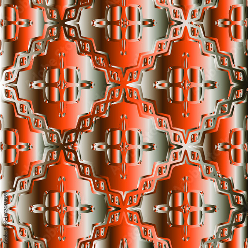Patterns with black-and-red-and-white gradient. Abstract metallic background. 
