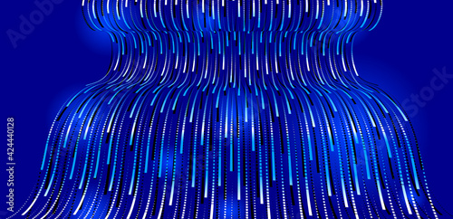 Big data flow technology and science vector background, tech abstraction with lines electronics and digital style in 3D dimensional perspective, abstract illustration.