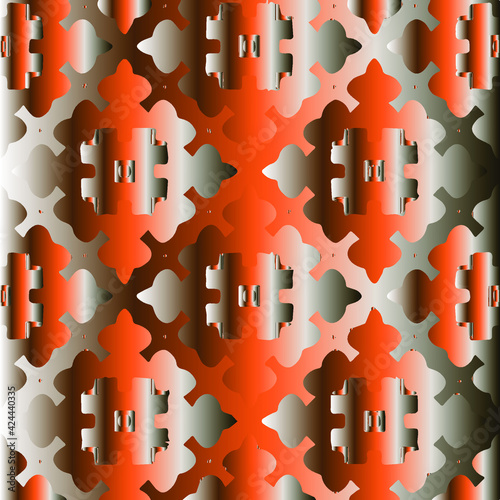 Patterns with black-and-red-and-white gradient. Abstract metallic background. 
